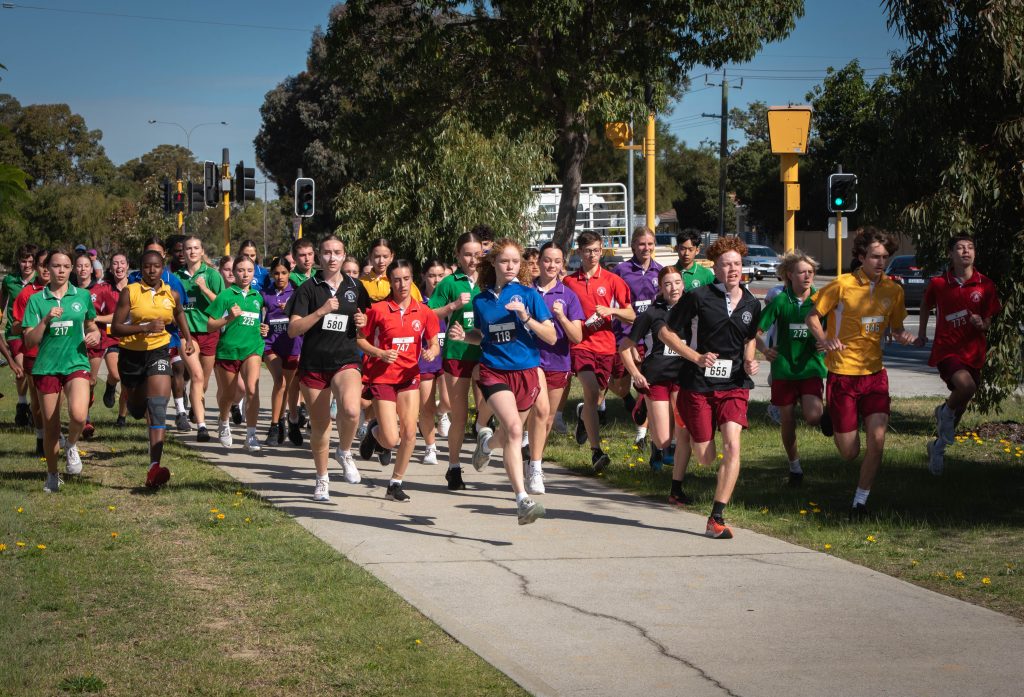 Cross Country Students running in a group