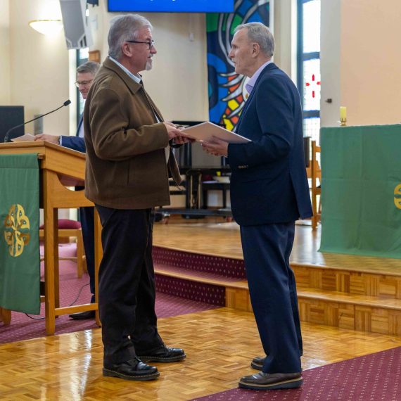 Staff receiving award
